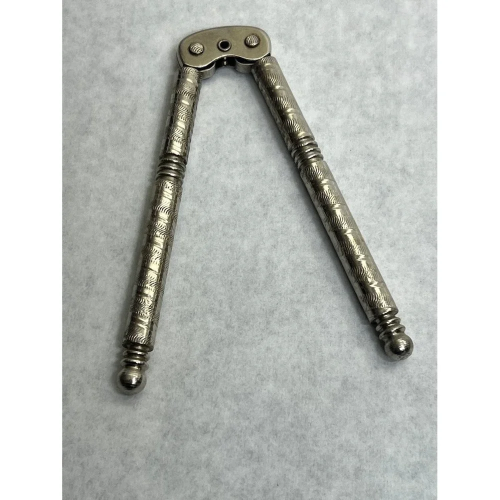 Vintage Silver Tone Textured Nutcracker Metal Seafood Cracker Tool 5.5 Inch
